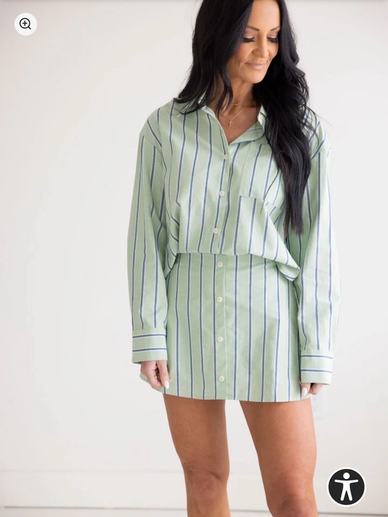 Mable Pants - NWT Mable Striped Mint Button-Front Skirt